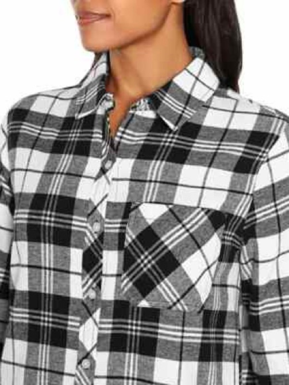 GAP Black & White Plaid Button-Down flannel shirt!